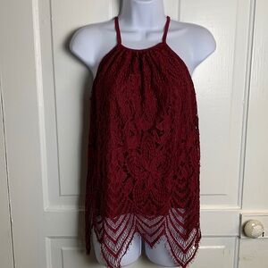 Social Teen Burgundy Tank Top Size L